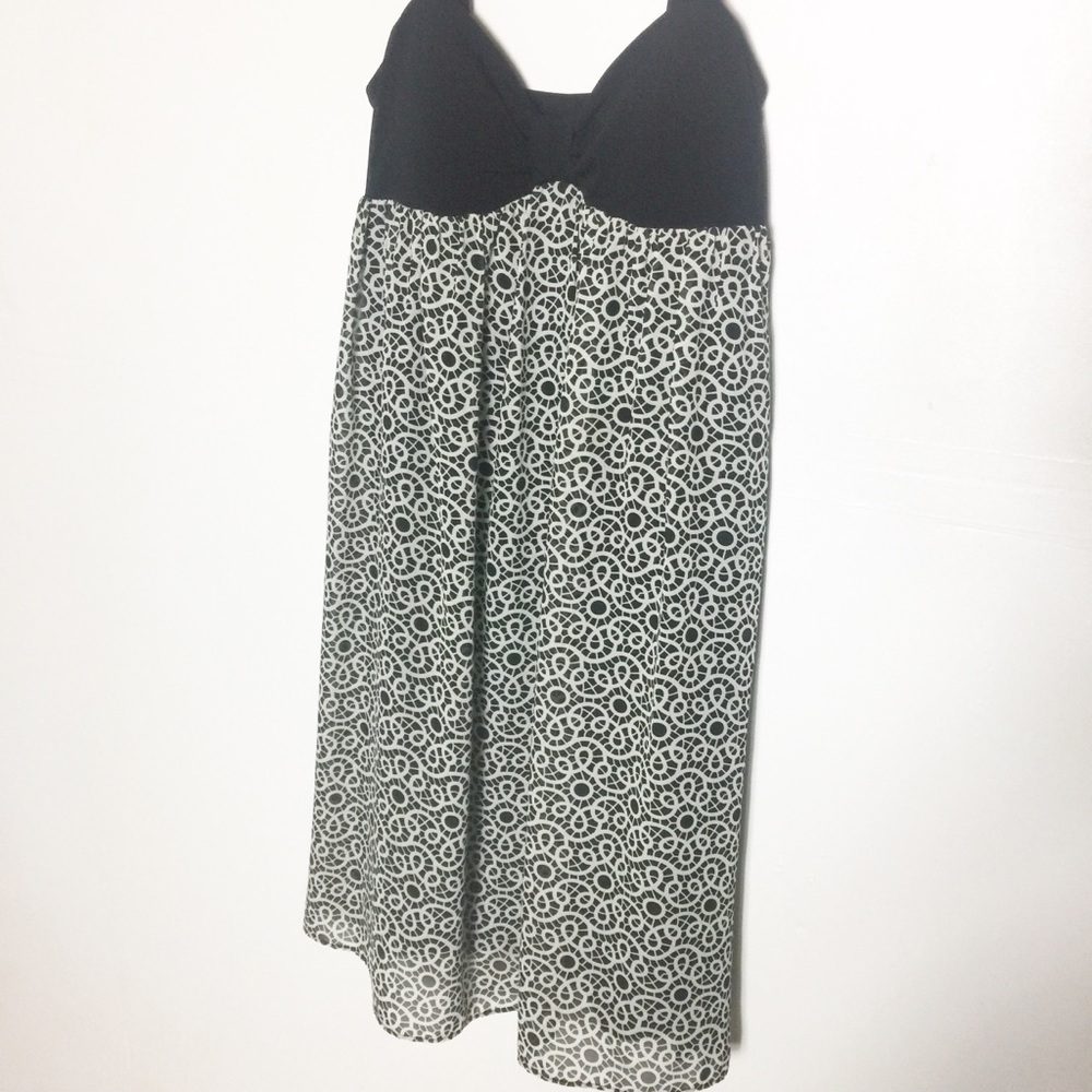 London Times Black White Chiffon Sleeveless Dress - Picture 2 of 5